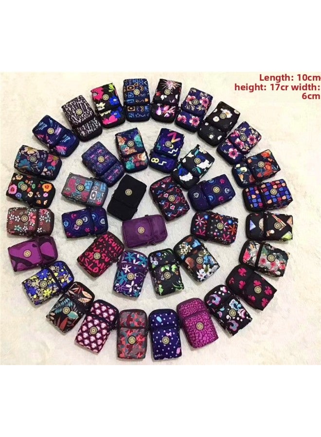 Generic ARM Bag Mobile Phone Bag Portable Coin Purse Hot Sale Wallet Leisure Sports Color Series Flower Cloth Bag Stall Bag-Color:Two Zippers (color Mix And Match) - Image 1