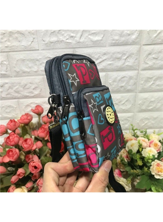 Generic ARM Bag Mobile Phone Bag Portable Coin Purse Hot Sale Wallet Leisure Sports Color Series Flower Cloth Bag Stall Bag-Color:Two Zippers (color Mix And Match) - Image 4