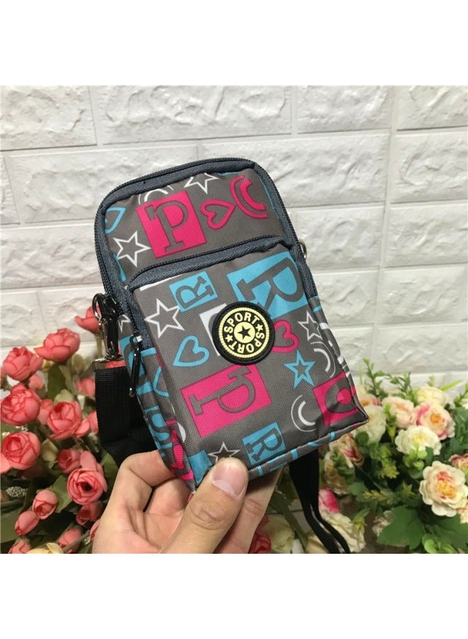 Generic ARM Bag Mobile Phone Bag Portable Coin Purse Hot Sale Wallet Leisure Sports Color Series Flower Cloth Bag Stall Bag-Color:Two Zippers (color Mix And Match) - Image 3