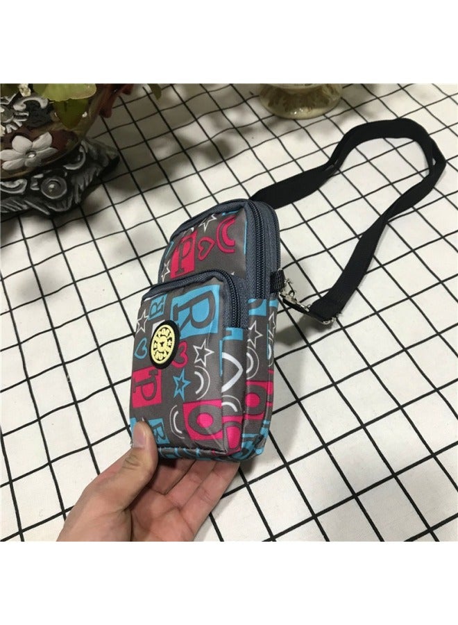 Generic ARM Bag Mobile Phone Bag Portable Coin Purse Hot Sale Wallet Leisure Sports Color Series Flower Cloth Bag Stall Bag-Color:Two Zippers (color Mix And Match) - Image 5