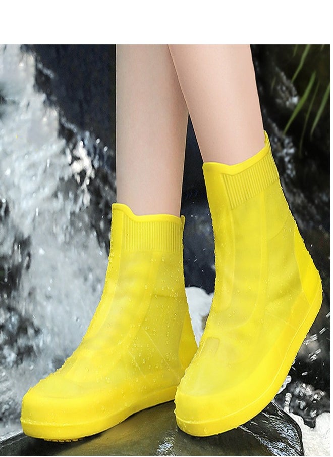 Loquat Portable Anti Slip Rain Boot Cover Yellow  - Image 2