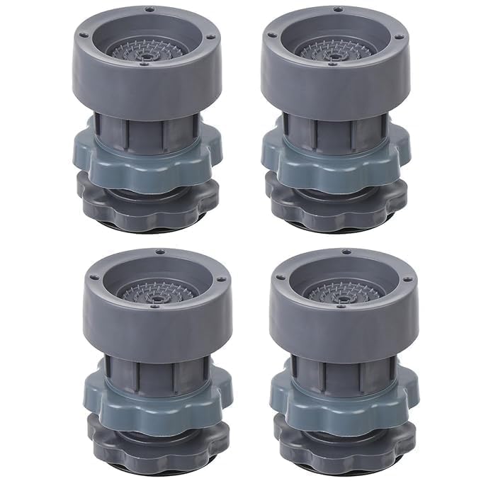 WEGON Washing Machine Vibration Pads 4 Pcs Anti Vibration Pads for Washing Machine Support Adjustable Dryer Shock Noise Cancelling Pads AntiSlip Rubber Leveling Feet Stabilizer 4 PCS Set - Image 1