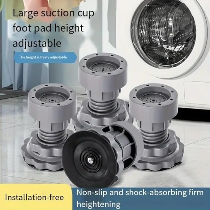 WEGON Washing Machine Vibration Pads 4 Pcs Anti Vibration Pads for Washing Machine Support Adjustable Dryer Shock Noise Cancelling Pads AntiSlip Rubber Leveling Feet Stabilizer 4 PCS Set - Image 3
