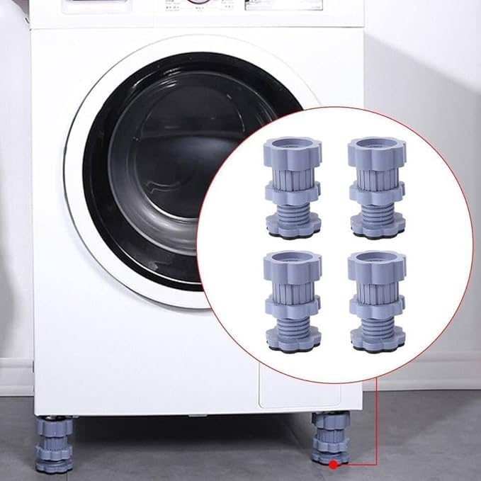 WEGON Washing Machine Vibration Pads 4 Pcs Anti Vibration Pads for Washing Machine Support Adjustable Dryer Shock Noise Cancelling Pads AntiSlip Rubber Leveling Feet Stabilizer 4 PCS Set - Image 2