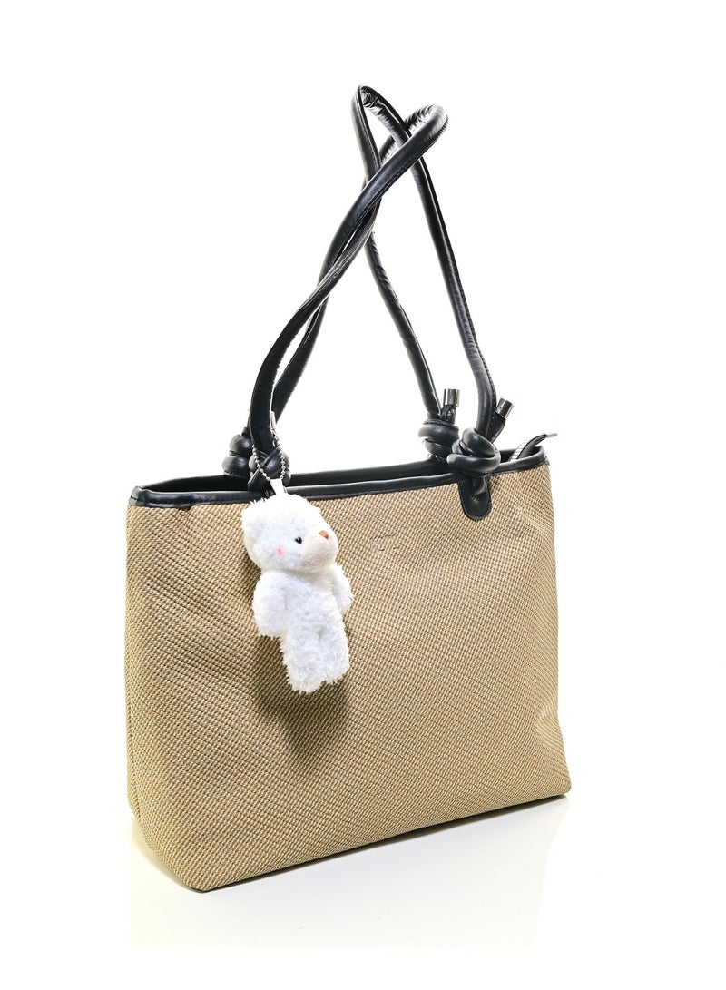 MOMO BG-W-TOT001 - STYLISH WOMEN'S SHOULDER TOTE BAG WITH CHARM - Image 4