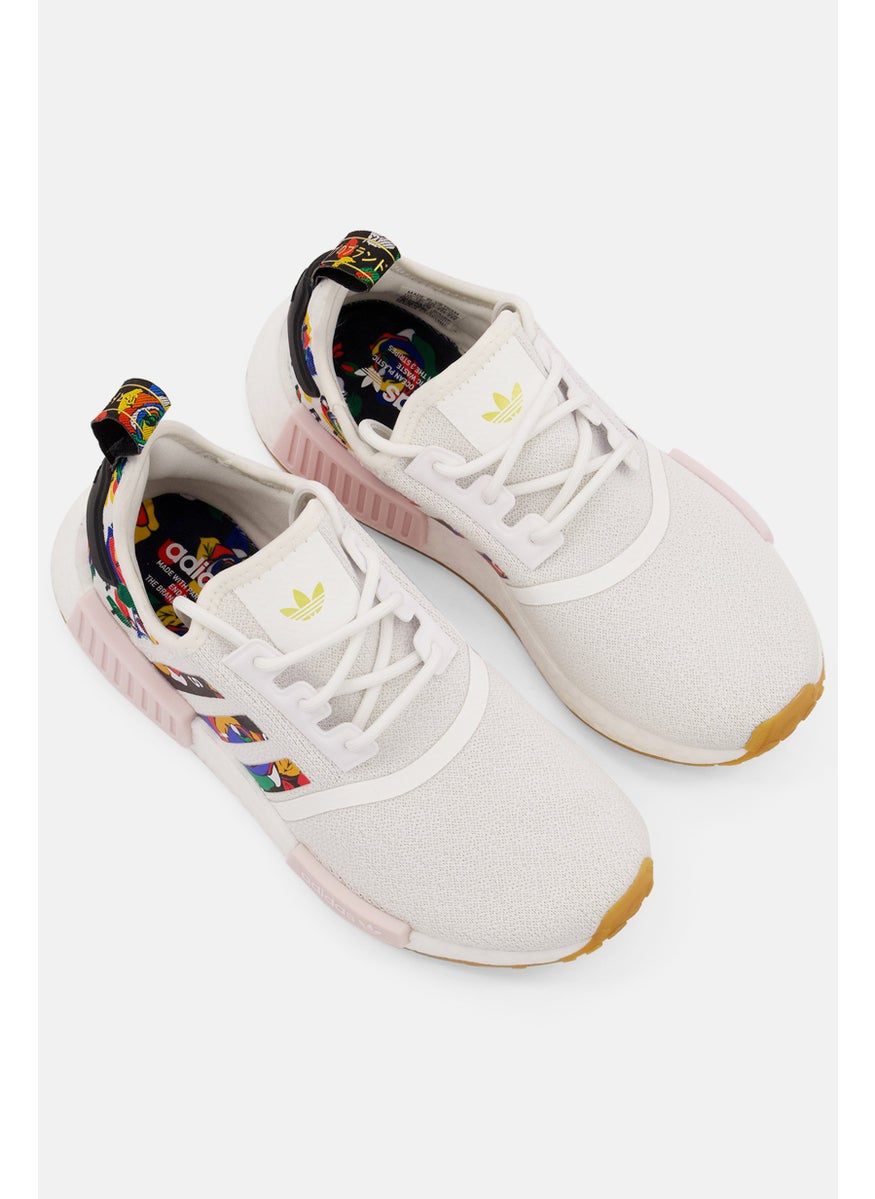 adidas Originals - Women NMD R1 Sport Shoes, White/Pink Combo - Image 1