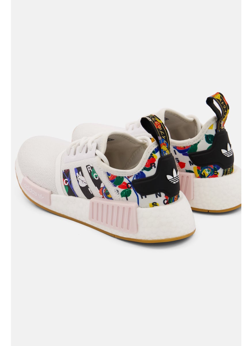adidas Originals - Women NMD R1 Sport Shoes, White/Pink Combo - Image 1