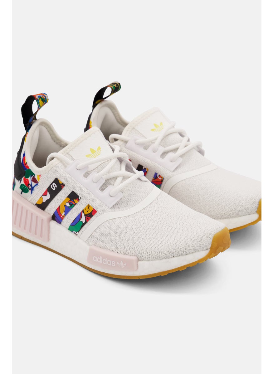 adidas Originals - Women NMD R1 Sport Shoes, White/Pink Combo - Image 1