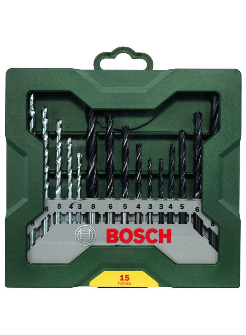 Bosch Power Tool Acc Set X-Line Assorted Drill Bits 15Pcs
