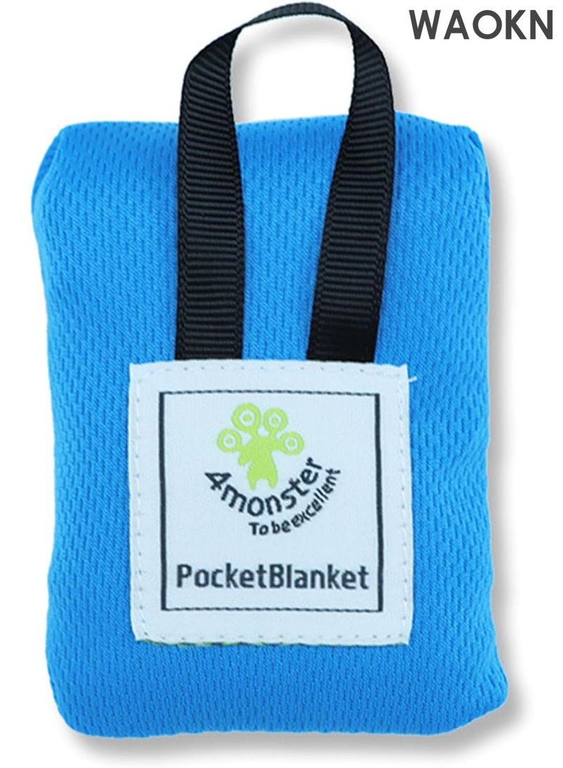 WAOKN 2-Pack Waterproof Picnic Blanket with Storage Pouch - Lightweight Moistureproof Beach Mat for Camping, Hiking, Park - Sandproof & Foldable Travel Blanket - Portable Outdoor Floor Mat for Adults/Kids (Red & Blue, 70x110cm) - Image 2