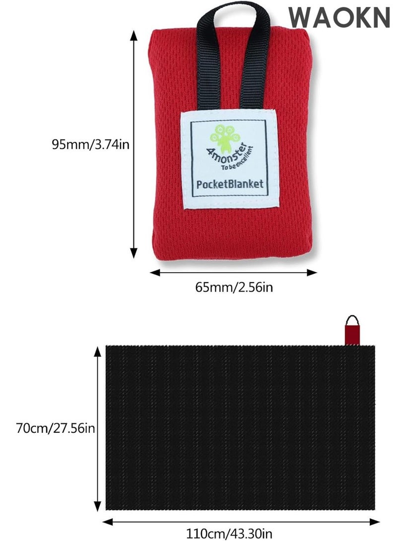 WAOKN 2-Pack Waterproof Picnic Blanket with Storage Pouch - Lightweight Moistureproof Beach Mat for Camping, Hiking, Park - Sandproof & Foldable Travel Blanket - Portable Outdoor Floor Mat for Adults/Kids (Red & Blue, 70x110cm) - Image 4