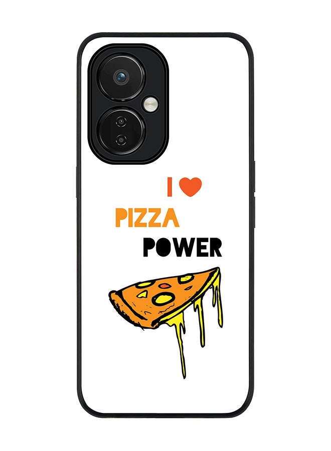 Stylizedd Rugged Black edge case for Nord CE 3 Lite Slim fit Soft Case Flexible Rubber Edges Anti Drop TPU Gel Thin Cover - I Love Pizza (White) - Image 1
