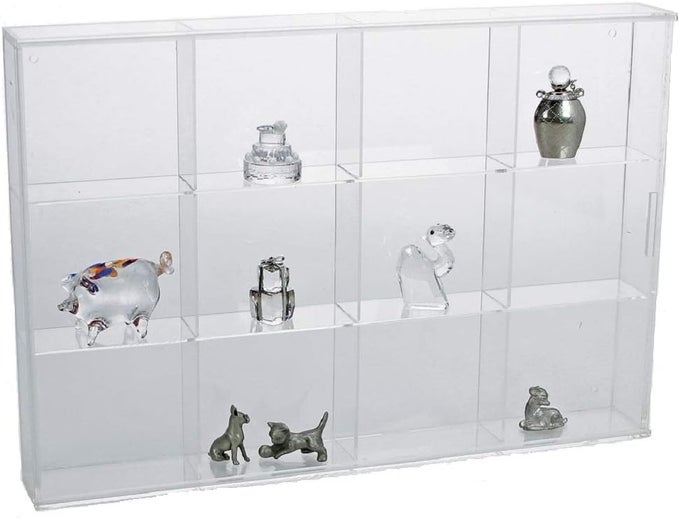 ACRYLIC GLASS DISPLAY CASE FOR ROCKS MINERALS FIGURINES