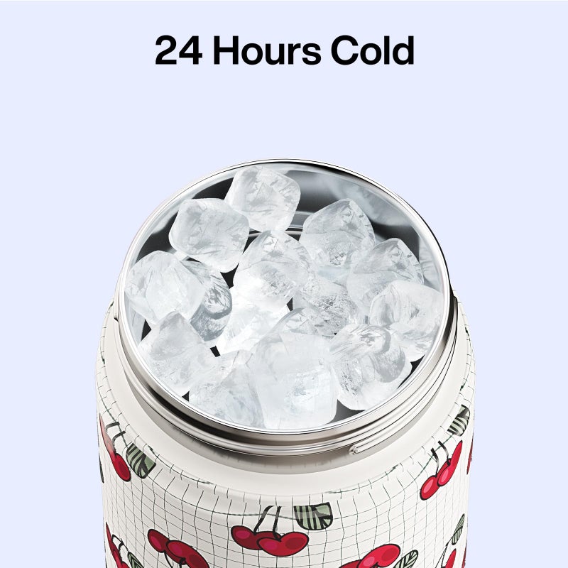 ENCOOL Insulated Water Bottle with Straw Stainless Steel Water Bottle, Leak-Proof, BPA-Free, Double Wall Vacuum Keeps Cold for 24 Hours for Sports, Travel, School (26 oz, Cherry) - Image 4