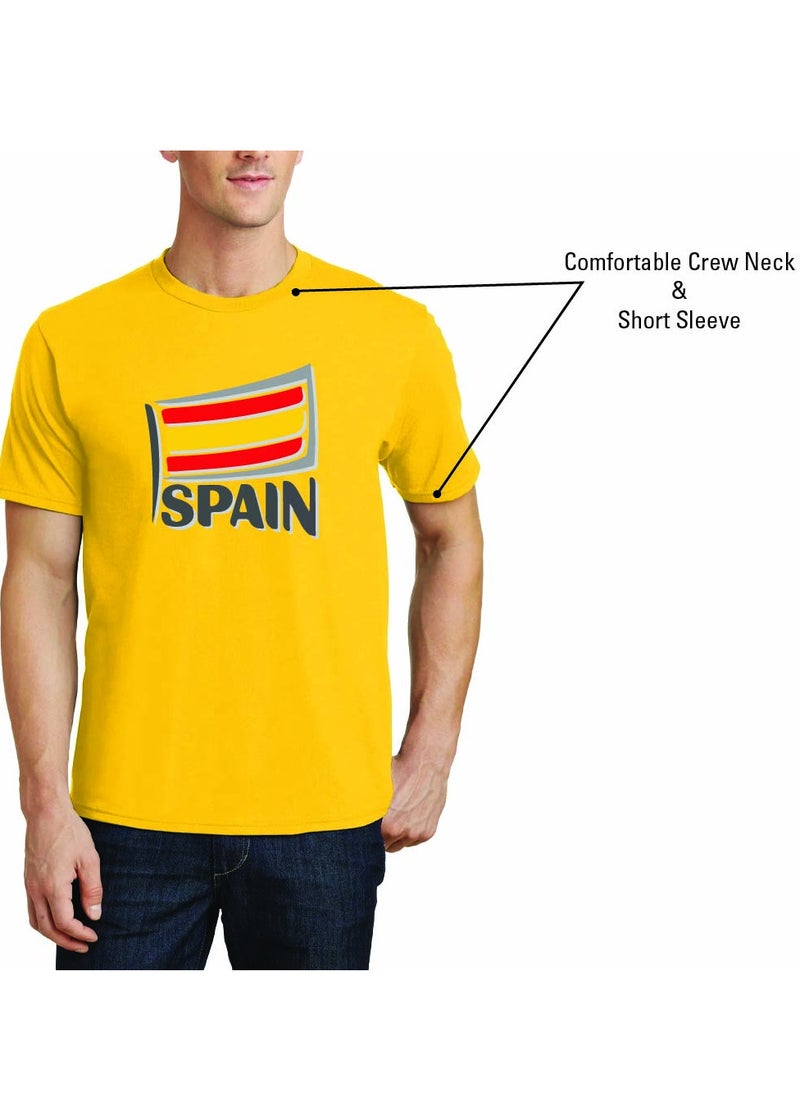 Generic - Spain Adult T-Shirt for Mens - Round Neck Short Sleeve Cotton T-Shirt - Soft and Comfortable Men Tshirt - Perfect for Souvenir - Spanish Tshirt - Image 1