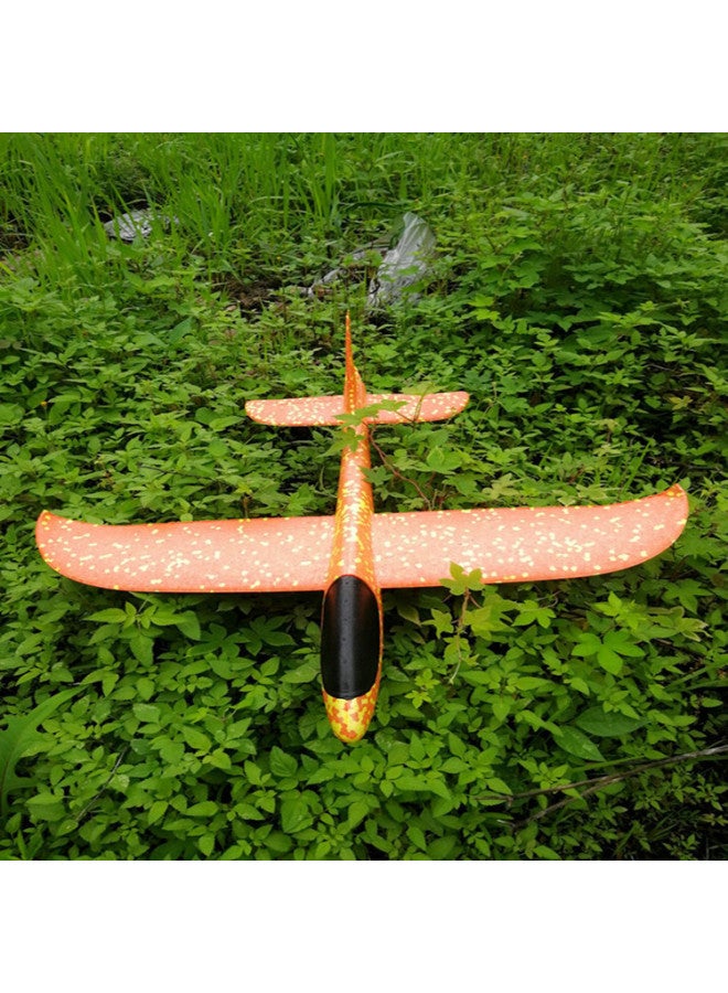 Large Hand Throwing Aircraft Toy Light-emitting Outdoor Sliding Aircraft Children's Swing Throwing Gliding Foam Aircraft Model-Color:Orange  - Image 1