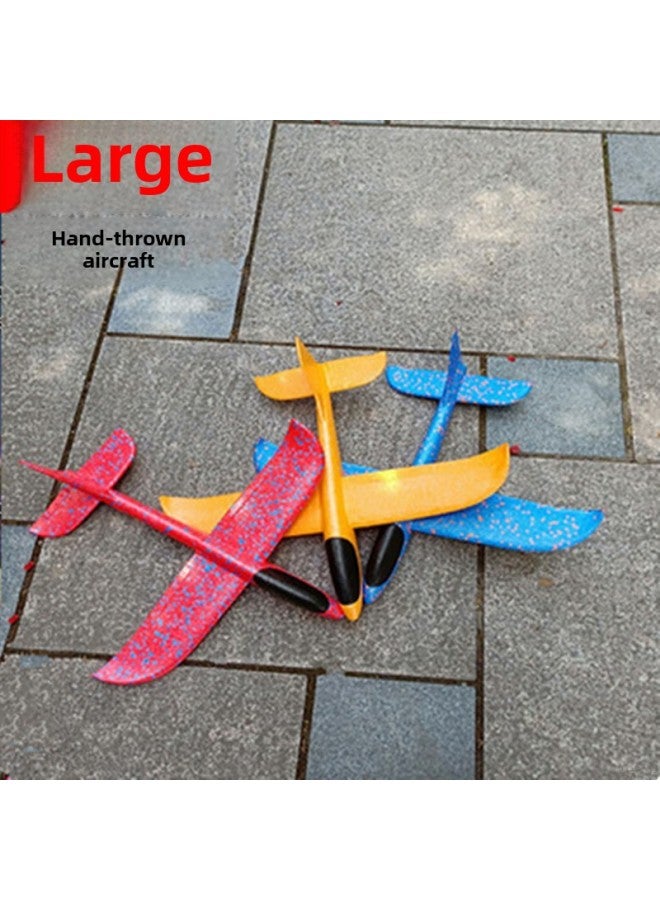 Large Hand Throwing Aircraft Toy Light-emitting Outdoor Sliding Aircraft Children's Swing Throwing Gliding Foam Aircraft Model-Color:Orange  - Image 2