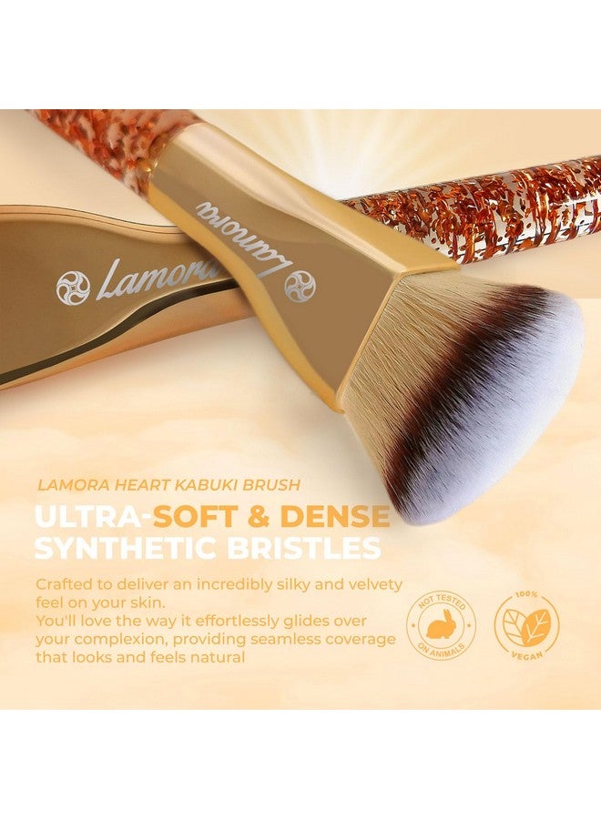 Lamora Blending Liquid Makeup Foundation Brush Kabuki Contour Brush Face Stippling Brush With Pro Quality Synthetic Dense Bristles For Buffing Mineral Cream Powder Blush - Image 3