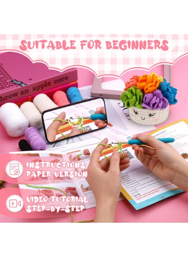 مجموعة الكروشيه للمبتدئين - مجموعات الكروشيه للمبتدئين مع دروس فيديو خطوة بخطوة، مجموعة الكروشيه للمبتدئين للبالغين والأطفال (كوستر) - Image 3