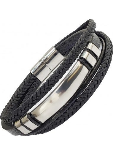 Men's Genuine Leather Bracelet Silver Clasp Braided Bracelet DB3232 - pzsku/Z64304F7979FC8E44403EZ/45/_/1730910084/c4d43ff0-c6ae-4e82-8db2-ce8d371dcc73