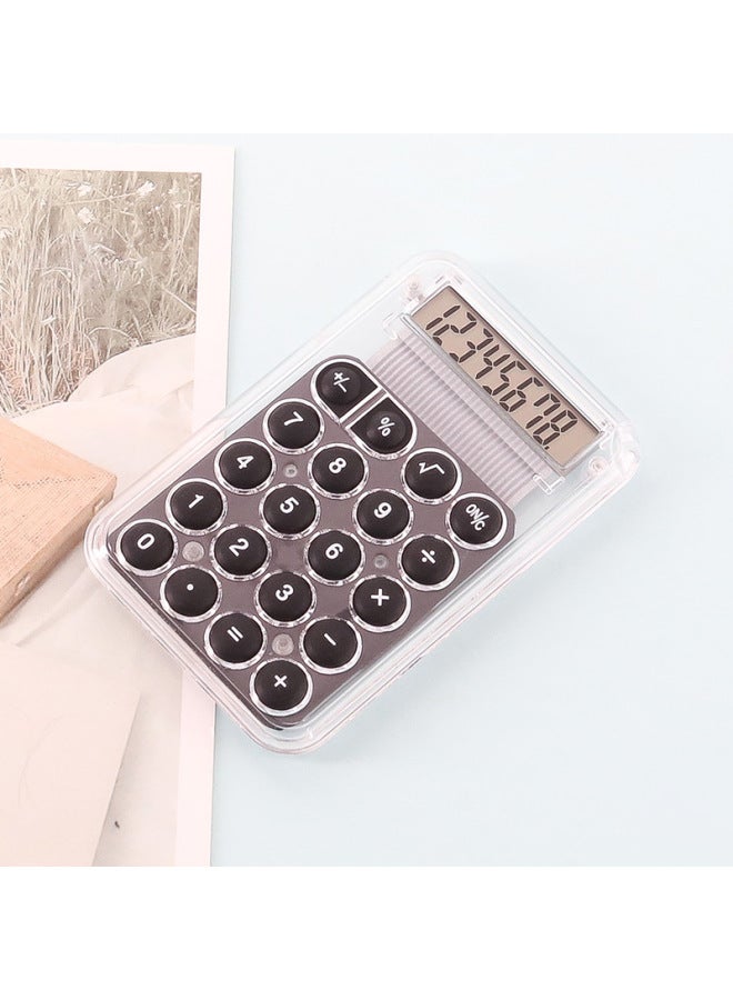 Cute Mini Calculator Candy Color Transparent Calculator Student Handheld Computer Small Gift Calculator