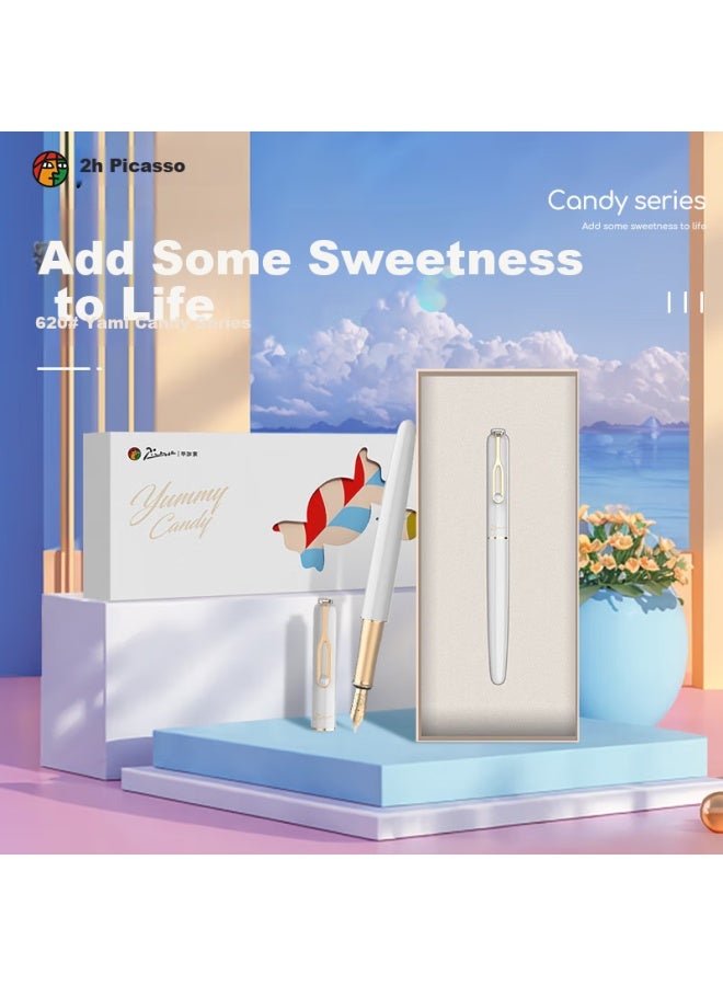 Pimio Pen Signature Pen For Primary And Secondary School Students And Adults, Calligraphy Pen For Graduation Gift For Men And Women, Office Writing Ink Pen, Yami Candy Series 620 White Coconut Fragran - Image 1