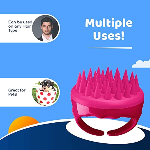 Episkey Hair Scalp Massager Shampoo Brush |Hair Washing Brush Silicone Head Body Massager Brush Hairbrush Hair Washing Massager Brush (PINK-110) - Image 3