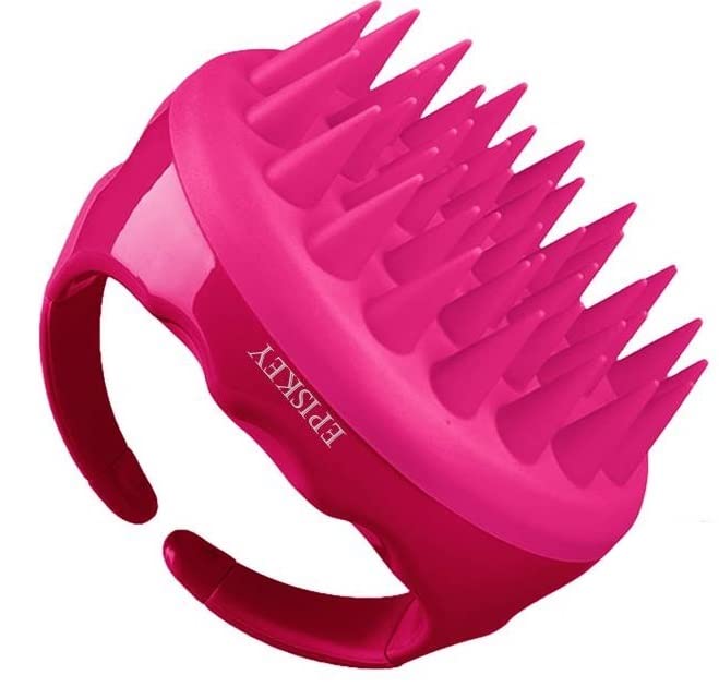 Episkey Hair Scalp Massager Shampoo Brush |Hair Washing Brush Silicone Head Body Massager Brush Hairbrush Hair Washing Massager Brush (PINK-110) - Image 1