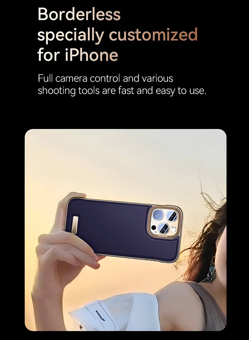 Wtech Apple iPhone 16 Pro 5G 2024 Luxury Leather Thin Metal Phone Case, Anti-Fallen Cover Without Frame Light Phone Shield Case Cover - Eggplant Purple - Image 3