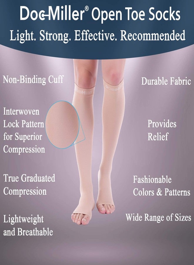 Doc Miller Toeless Compression Socks for Women and Men - 2 Pairs, 20-30mmHg, Open Toe, Knee High Support Socks for Travel, Work, Maternity, Sports, Standing, Daily Wear & All-Day Comfort - Image 3