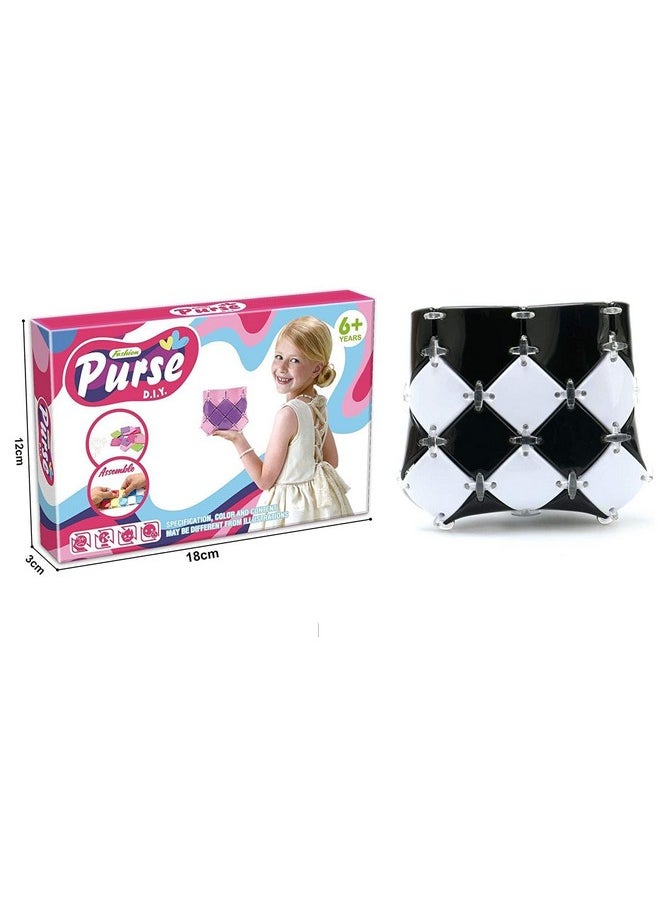 Vibgyor Vibes Vibgyor Vibes Crackles DIY Make Your own Art and Craft Fashion Purses/Bag -Small Size-Black and White (Black & White)  - Image 2