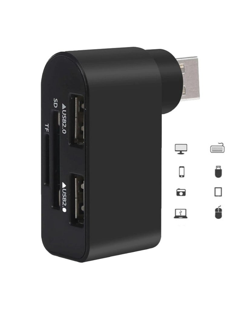 GUDOO - 4 in 1 Rotatable USB Hub, Portable 180 Degrees Rotate USB Hub, Plug and Play, No Driver Installation Required for MacBook, Laptops, Mobile HDD and More - Image 1