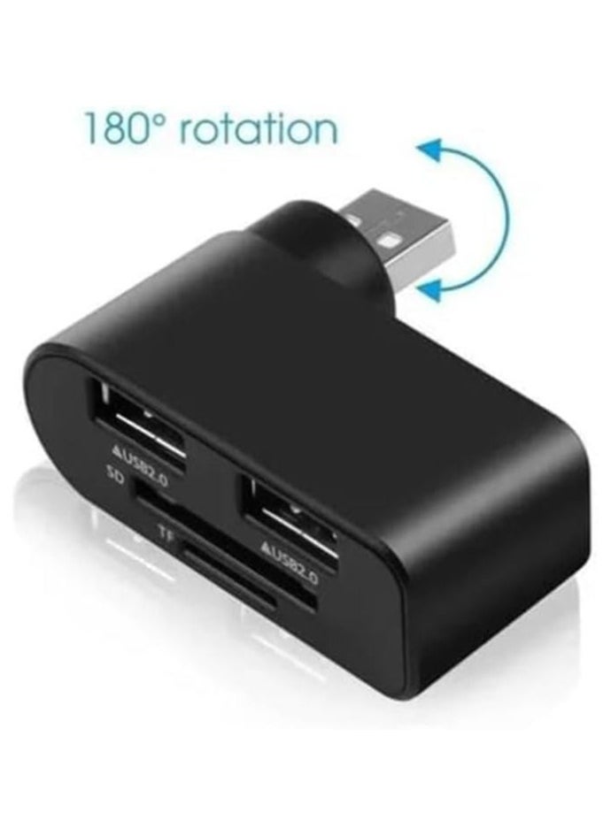 GUDOO - 4 in 1 Rotatable USB Hub, Portable 180 Degrees Rotate USB Hub, Plug and Play, No Driver Installation Required for MacBook, Laptops, Mobile HDD and More - Image 1