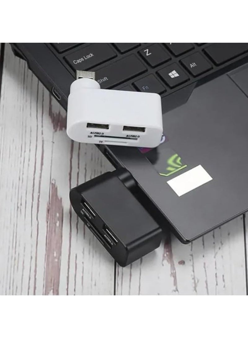 GUDOO - 4 in 1 Rotatable USB Hub, Portable 180 Degrees Rotate USB Hub, Plug and Play, No Driver Installation Required for MacBook, Laptops, Mobile HDD and More - Image 1