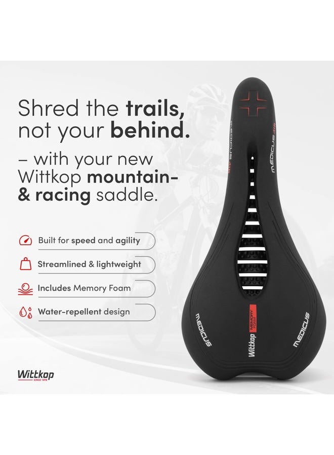 Wittkop مقعد دراجة جبلية مصنوع من رغوة الذاكرة المريحة | Saddle MTB مع مفهوم بيئي مبتكر 5 مناطق - مقعد دراجة للطريق BMX و MTB - Image 2