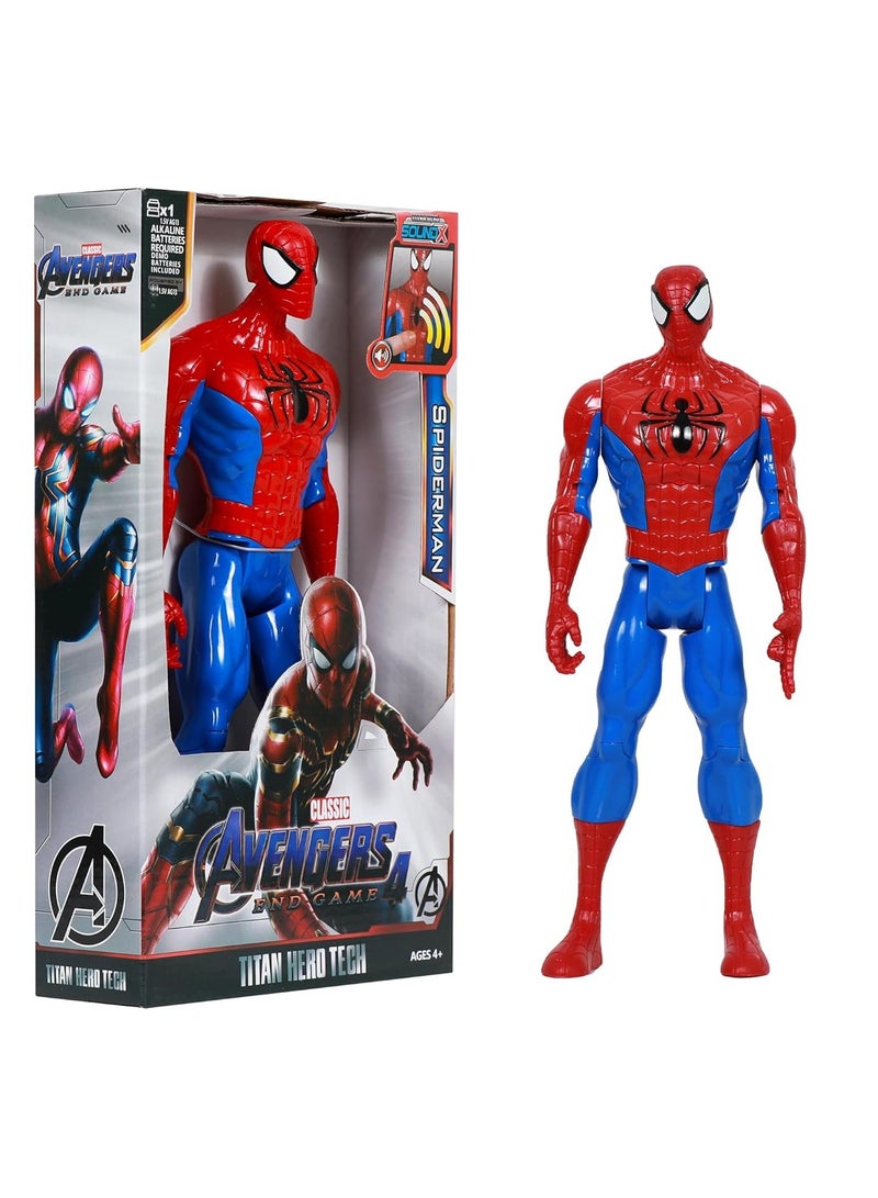 Spider-Man Action Figure 30cm Marvel Avengers Toy – Titan Hero Tech Series Spiderman Toy | Large Articulated Super Hero Doll with Classic Red & Blue Suit | Endgame Movie Collectible Model for Kids Boys & Girls 3+ - Image 1