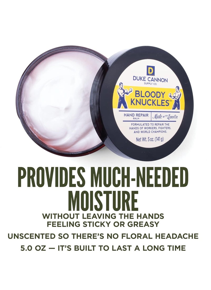 Duke Cannon Supply Co. Duke Cannon Bloody Knuckles Hand Repair Balm - Unscented Moisturizer for Hardworking Hands | Lanolin Formula | Repair and Revitalize Dry, Cracked Skin | Ideal for Workers and Fighters (3 Pack)  - Image 3