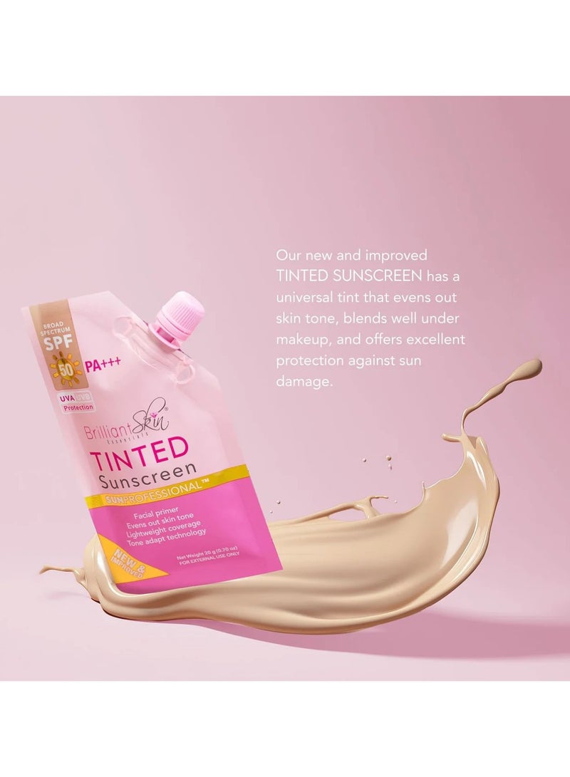 Brilliant Skin واقي شمس ملون SPF 50 مع برايمر للوجه وتكنولوجيا التكيف مع اللون، حماية من UVA/UVB، لون طبيعي مع تغطية واسعة النطاق، يرطب البشرة، تركيبة خفيفة الوزن، 20 جرام. - Image 2