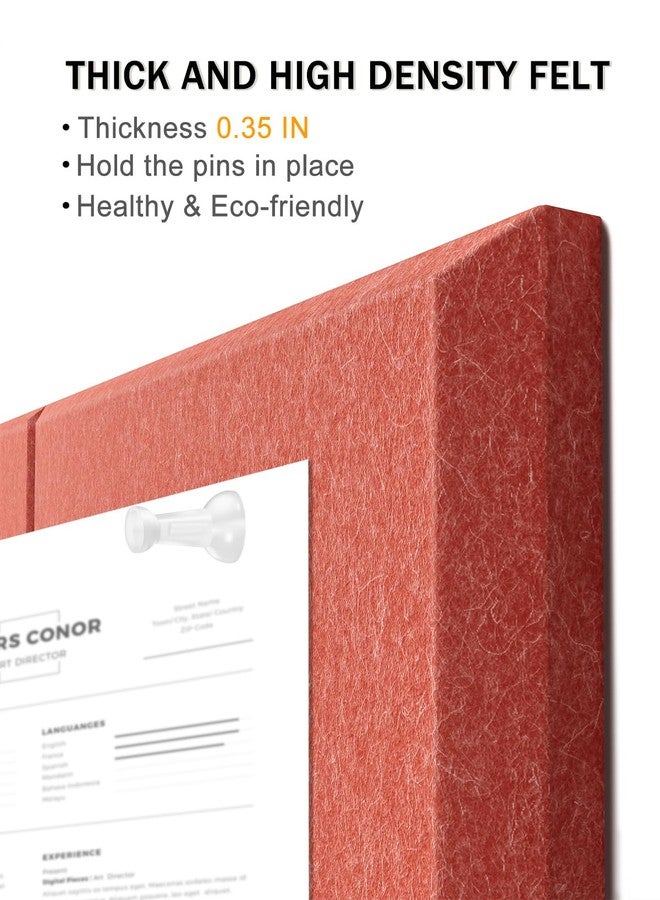 Hsurbtra Cork Board for Wall 24 x 18 Inch, 6 Pack Felt Bulletin Notice Board with Pushpins for Office Home School Farmhouse Wall Decor, Orange - Image 3