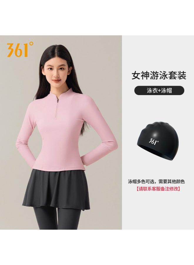 361 Swimming Suit Women's Three-piece Long-sleeved Trousers Surf Snorkeling Jellyfish Suit Adult Split Skirt Hot Spring Suit