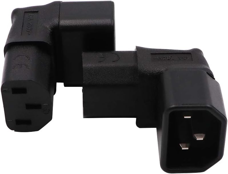 WYMECT IEC C14 to C13 Power Adapter PDU Plug/Socket Up 90 Degree for LCD Wall Mount TV 2 Pack - Image 3