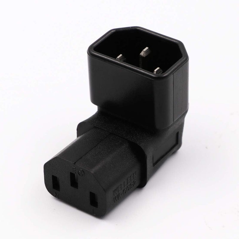 WYMECT IEC C14 to C13 Power Adapter PDU Plug/Socket Up 90 Degree for LCD Wall Mount TV 2 Pack - Image 2