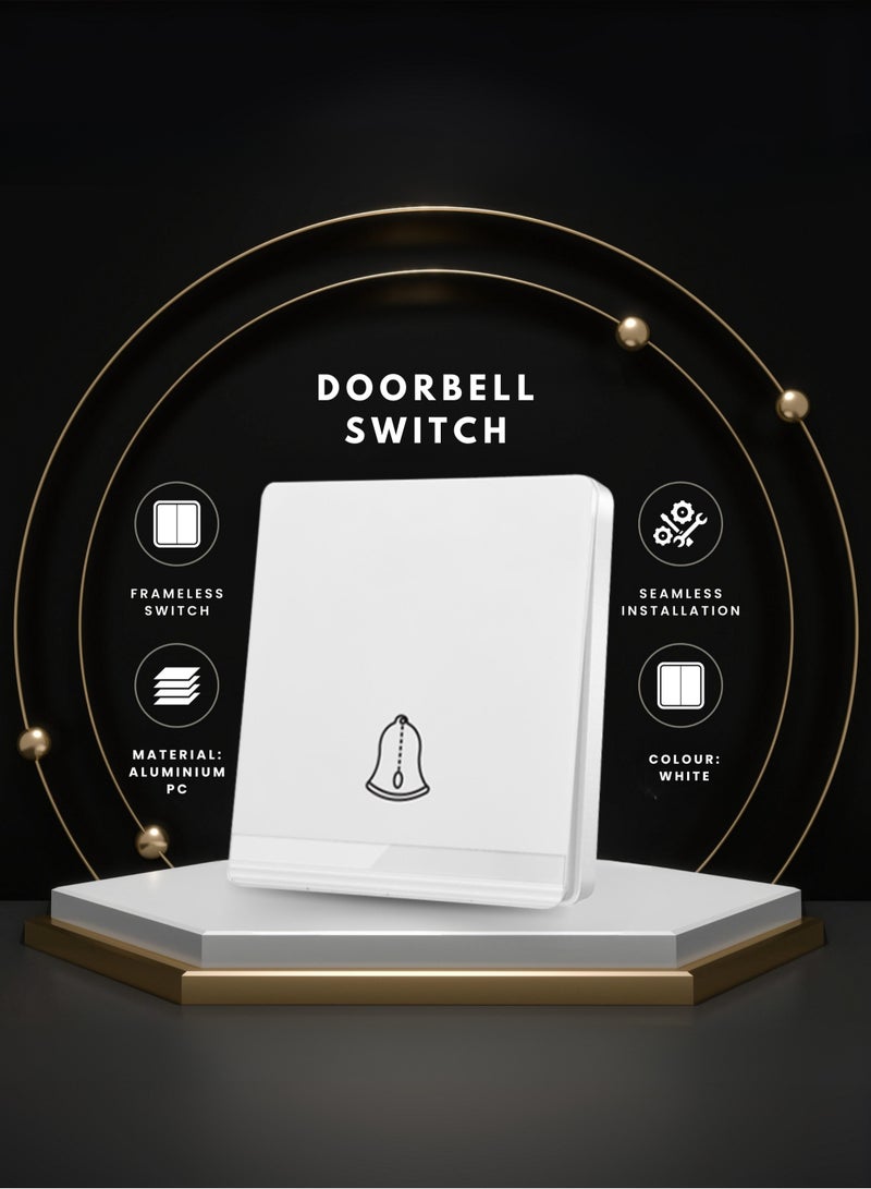 Vmax Premium Bell Switch Stylish Frameless Electric Switch Durable, Safe & Easy Installation Perfect for Homes, Offices & Commercial Use (WHITE, BLACK, CHAMPAGNE GOLD) - Image 2