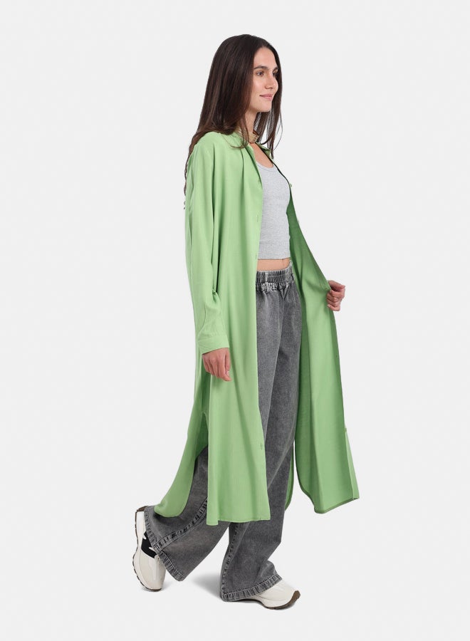 Carina Long Plain Shirt Dress - Image 1