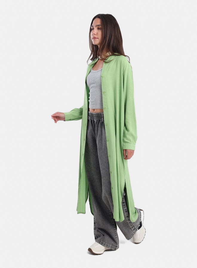 Carina Long Plain Shirt Dress - Image 4