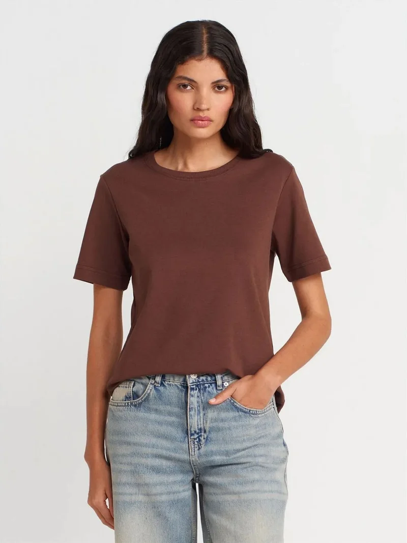 Dilvin DILVIN Women's Cotton Crew Neck T-Shirt