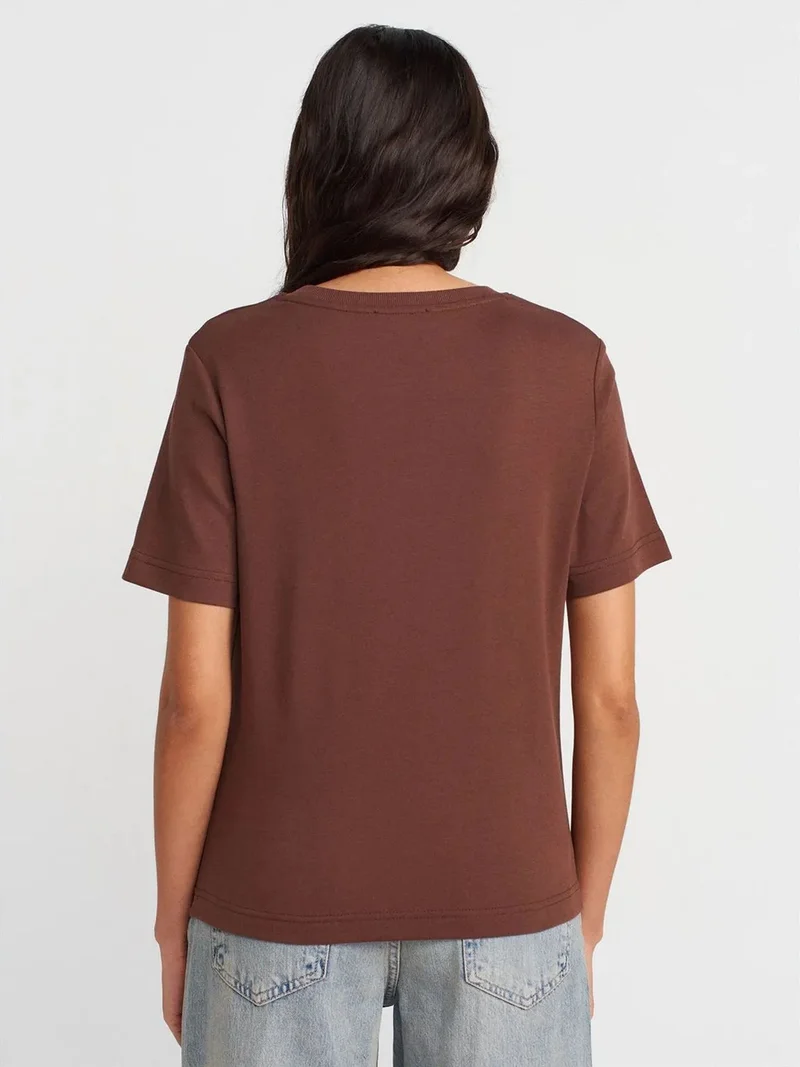 Dilvin DILVIN Women's Cotton Crew Neck T-Shirt