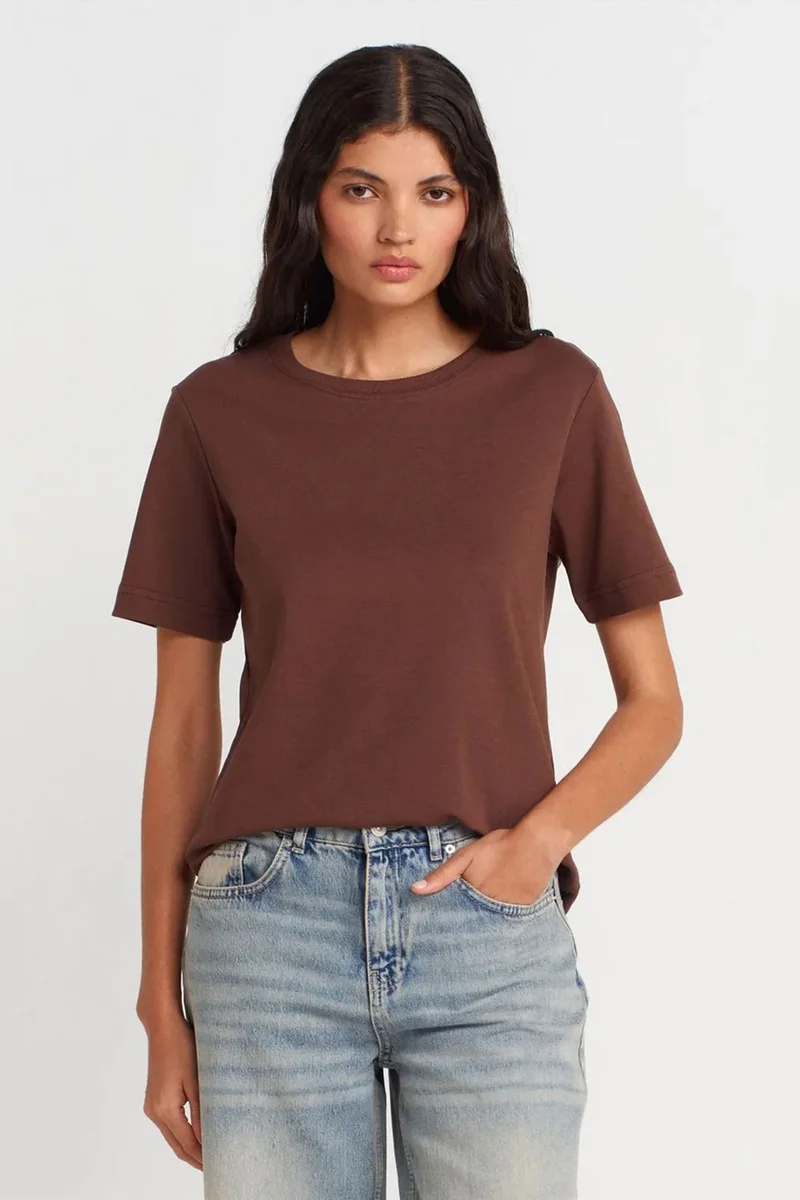 DILVIN Women's Cotton Crew Neck T-Shirt