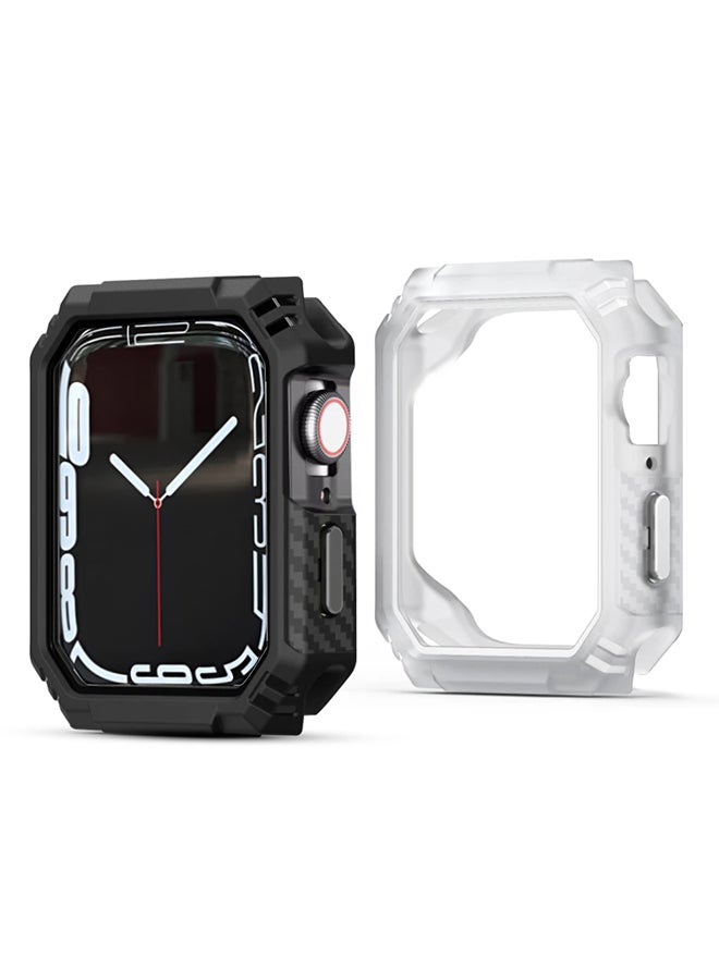 O Ozone 2 Pack Case Compatible with Apple Watch Series 10 46mm , Shockproof Ultra-Thin Hard PC Bumper Case All-Around Edge Protective Cover Frame for iWatch Accessories 46mm - Black & Clear - Image 1