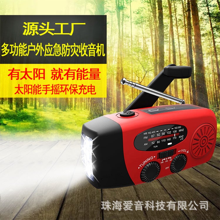 Portable Solar Hand Radio Am/Fm/Noaa Weather Alarm Outdoor Emergency Disaster Prevention Radio - Image 2